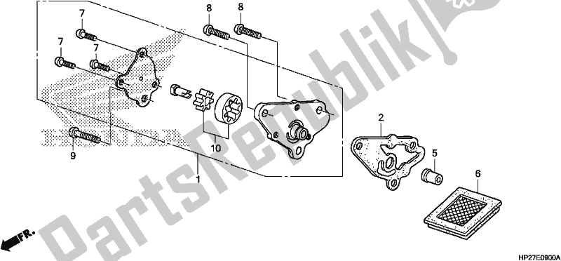 All parts for the Oil Pump of the Honda TRX 90X Sportrax 2017