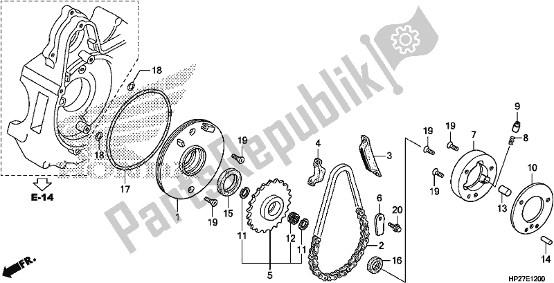 All parts for the Starting Gear of the Honda TRX 90X Sportrax 2017