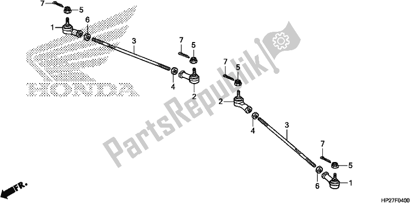 All parts for the Tie Rod of the Honda TRX 90X Sportrax 2017