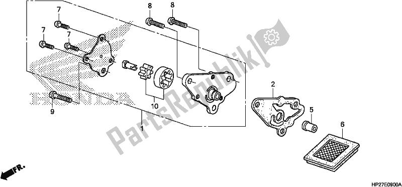 All parts for the Oil Pump of the Honda TRX 90X Sportrax 2018