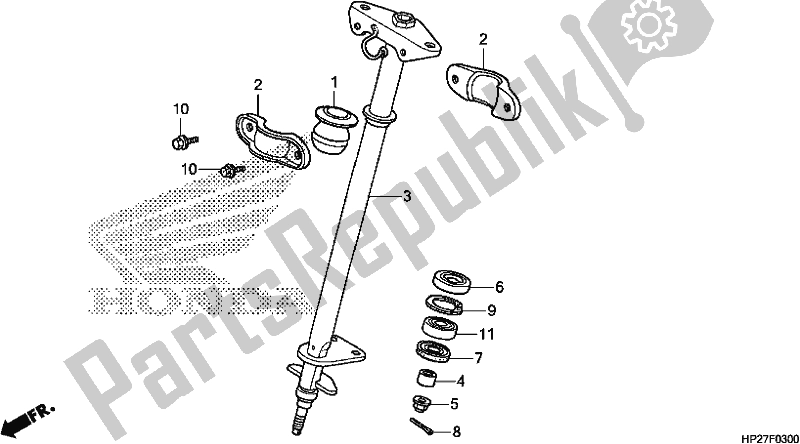 All parts for the Steering Shaft of the Honda TRX 90X Sportrax 2018