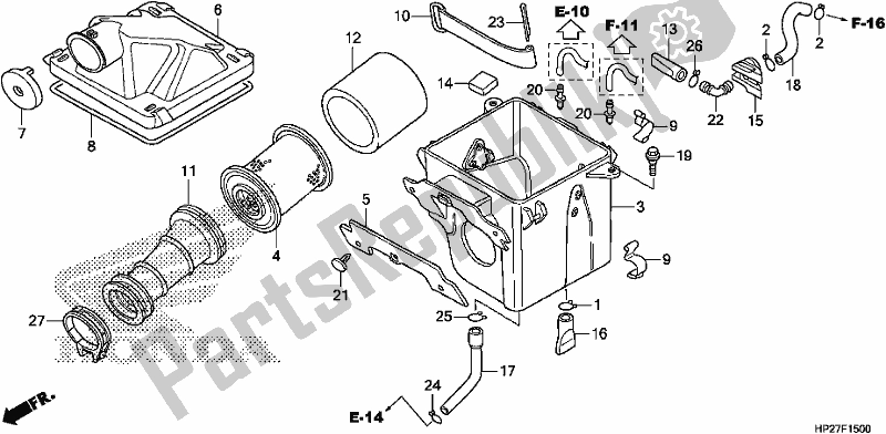 All parts for the Air Cleaner of the Honda TRX 90X Sportrax 2019