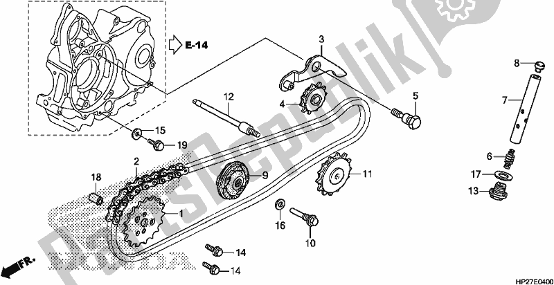 All parts for the Cam Chain of the Honda TRX 90X Sportrax 2019