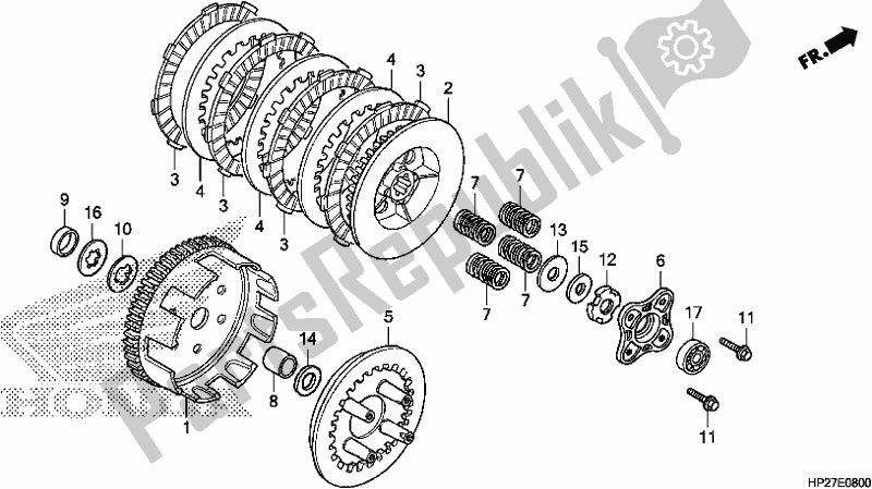 All parts for the Clutch of the Honda TRX 90X Sportrax 2019