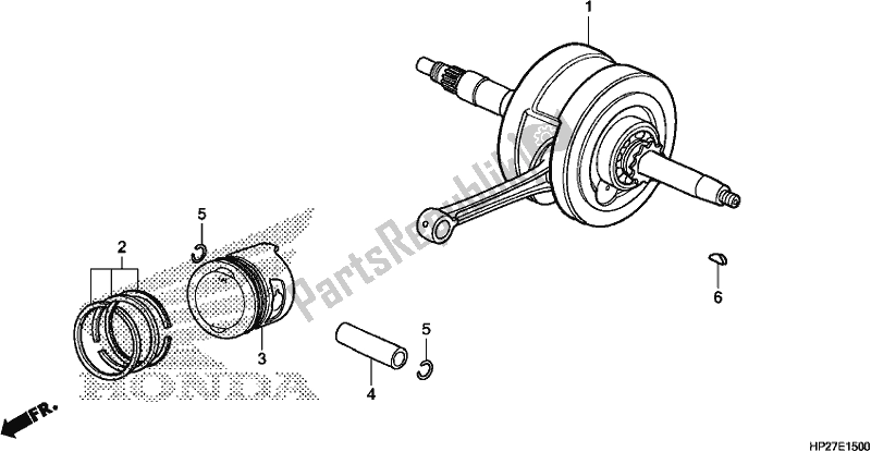 All parts for the Crankshaft/piston of the Honda TRX 90X Sportrax 2019