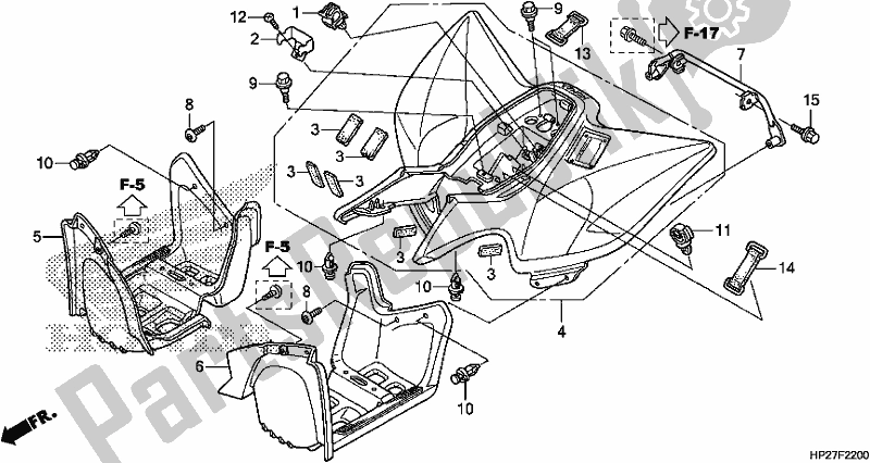 All parts for the Rear Fender of the Honda TRX 90X Sportrax 2019