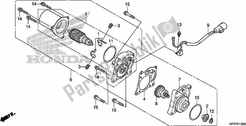 All parts for the Starting Motor of the Honda TRX 90X Sportrax 2019