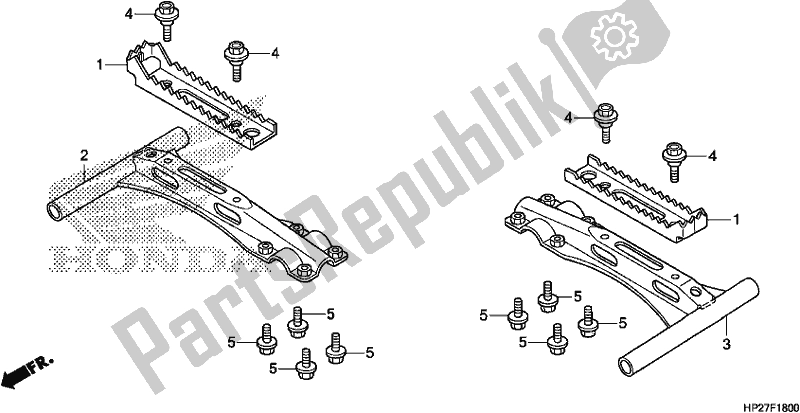 All parts for the Step of the Honda TRX 90X Sportrax 2019