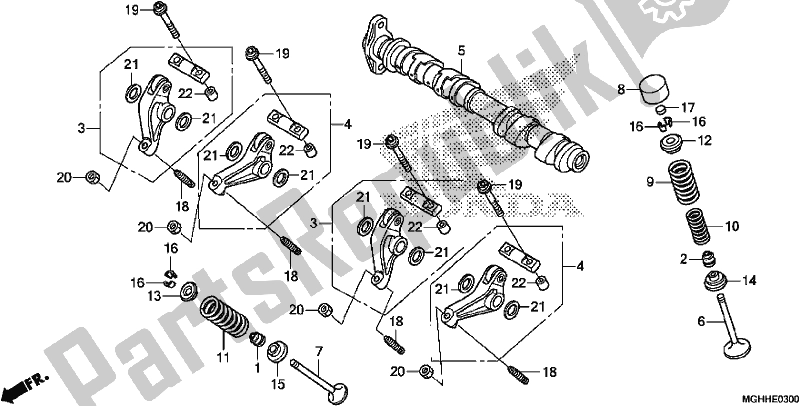 Todas las partes para Camshaft/valve (front) de Honda VFR 1200 XA 2017