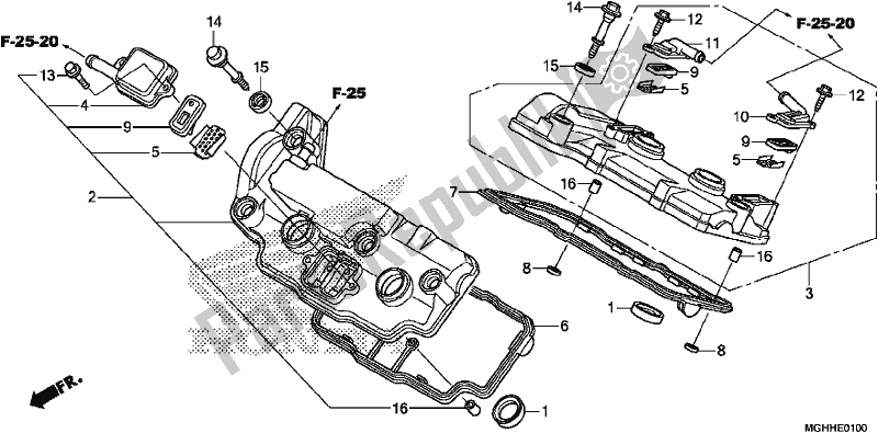 Todas las partes para Cubierta De Tapa De Cilindro de Honda VFR 1200 XA 2017