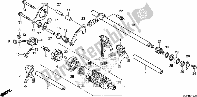 Toutes les pièces pour le Tambour De Changement De Vitesse du Honda VFR 1200 XA 2017