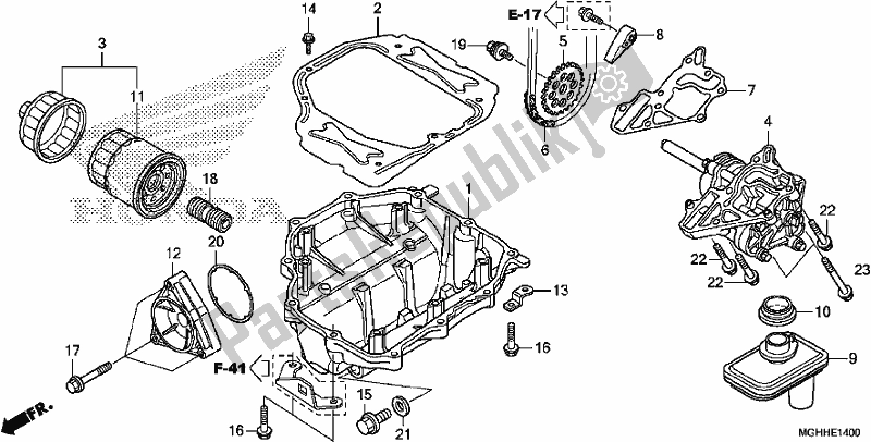 Tutte le parti per il Pompa Dell'olio del Honda VFR 1200 XA 2017