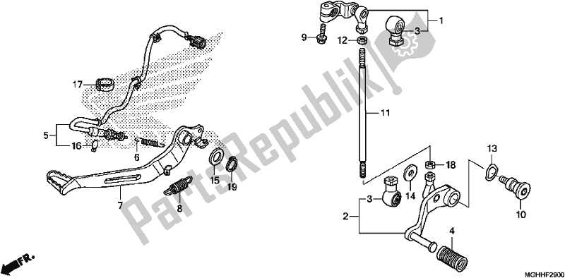 Toutes les pièces pour le Pédale du Honda VFR 1200 XA 2017