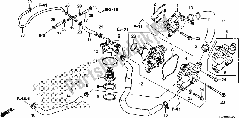 Todas las partes para Bomba De Agua de Honda VFR 1200 XA 2017