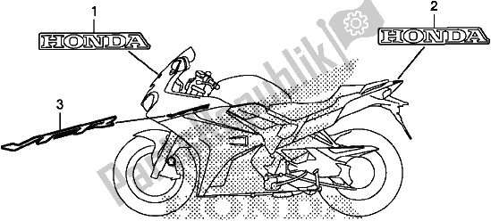 All parts for the Mark/emblem of the Honda VFR 800F 2017