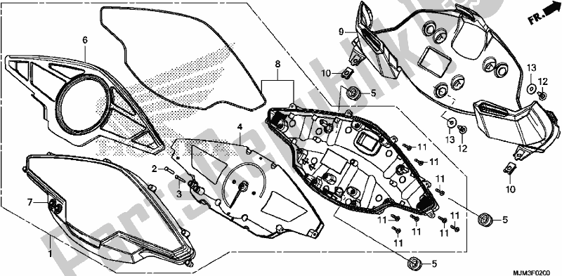 All parts for the Meter of the Honda VFR 800F 2017