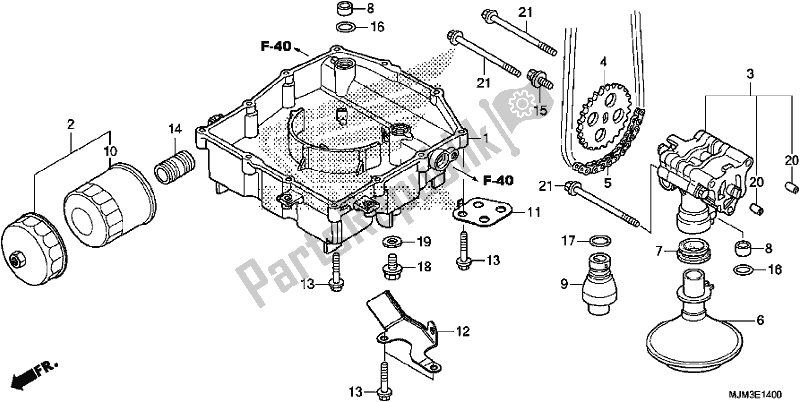 Tutte le parti per il Oil Pan/oil Pump del Honda VFR 800F 2017