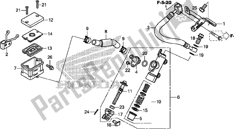 Tutte le parti per il Pompa Freno Posteriore del Honda VFR 800F 2017