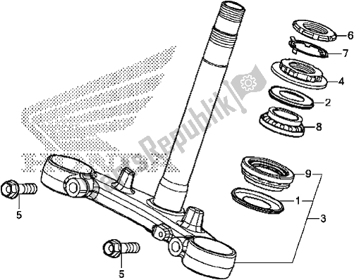 All parts for the Steering Stem of the Honda VFR 800F 2017