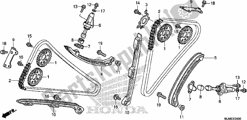 Wszystkie części do ? A? Cuch Krzywkowy / Napinacz Honda VFR 800X Crossrunner 2017