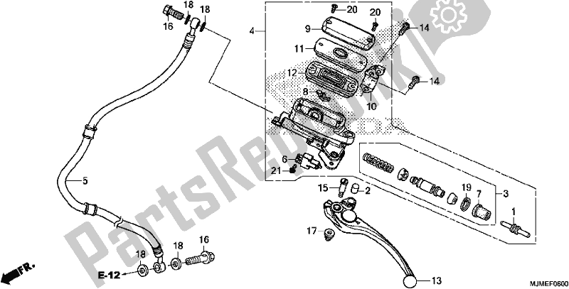 All parts for the Clutch Master Cylinder of the Honda VFR 800X Crossrunner 2017