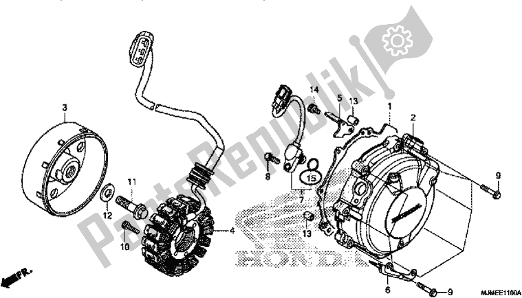 All parts for the Generator of the Honda VFR 800X Crossrunner 2017