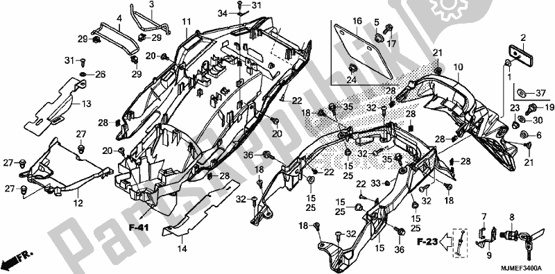 Wszystkie części do Tylny B? Otnik Honda VFR 800X Crossrunner 2017