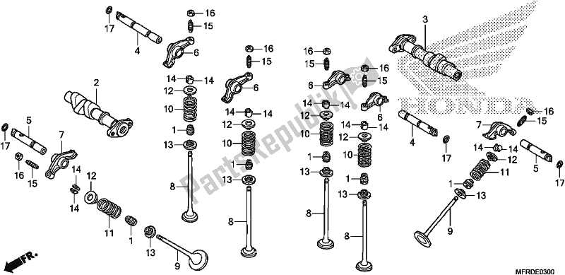 All parts for the Camshaft/valve of the Honda VT 1300 CXA 2017
