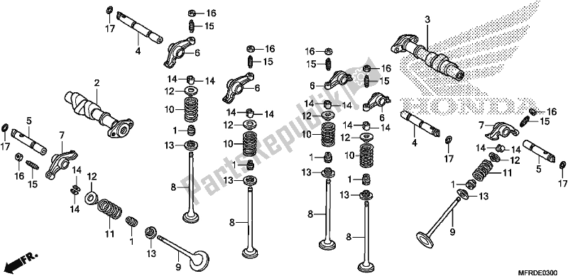 Tutte le parti per il Albero A Camme / Valvola del Honda VT 1300 CXA 2017