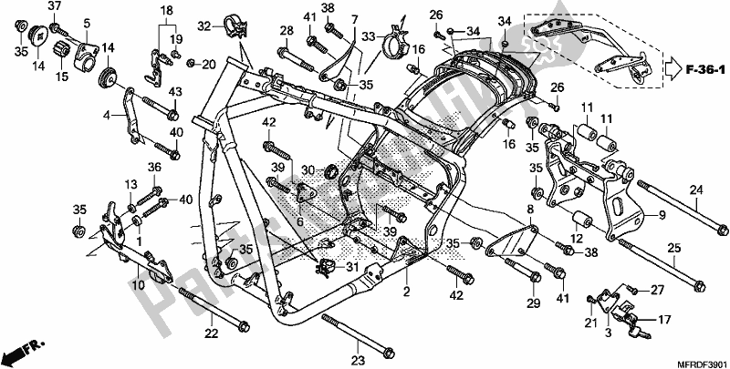 Tutte le parti per il Corpo Del Telaio del Honda VT 1300 CXA 2017