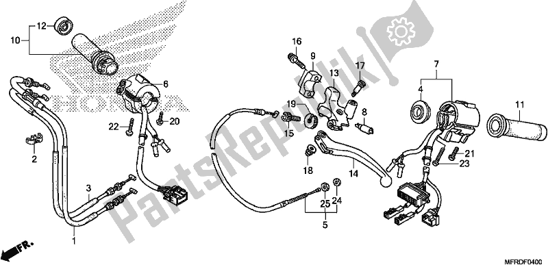 Tutte le parti per il Handle Lever/switch/cable del Honda VT 1300 CXA 2017