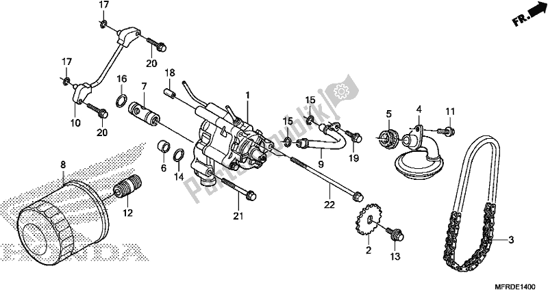 Tutte le parti per il Oil Filter/oil Pump del Honda VT 1300 CXA 2017