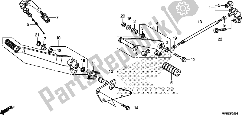 Tutte le parti per il Pedale del Honda VT 1300 CXA 2017