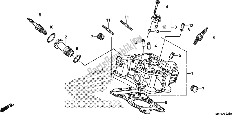 Wszystkie części do Tylna G? Owica Cylindra Honda VT 1300 CXA 2017