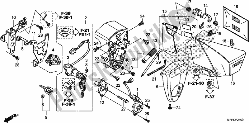 Todas las partes para Side Cover/tools/combination Switch de Honda VT 1300 CXA 2017