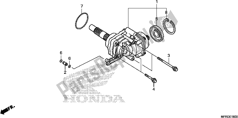 Tutte le parti per il Scatola Ingranaggi Laterale del Honda VT 1300 CXA 2017