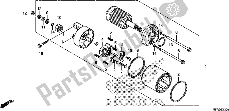 Tutte le parti per il Motorino Di Avviamento del Honda VT 1300 CXA 2017