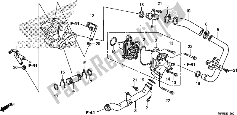 Tutte le parti per il Pompa Dell'acqua del Honda VT 1300 CXA 2017