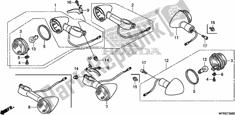 Tutte le parti per il Winker del Honda VT 1300 CXA 2017