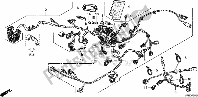 Tutte le parti per il Cablaggio del Honda VT 1300 CXA 2017