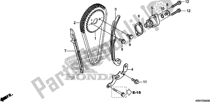 Tutte le parti per il Catena Della Camma / Tenditore del Honda XR 150 LEK 2018