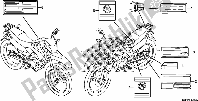 HONDA OEM Motorcycle parts : Etichette, chiavi di petrolio 87541399310  [87541399310]