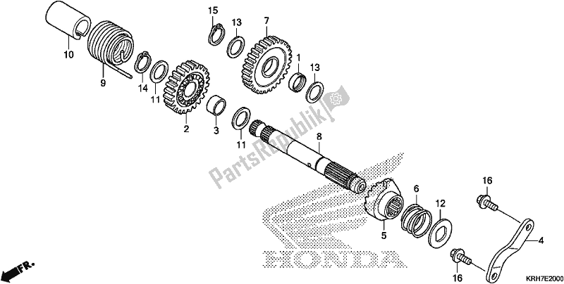 Tutte le parti per il Mandrino Del Motorino Di Avviamento del Honda XR 150 LEK 2018