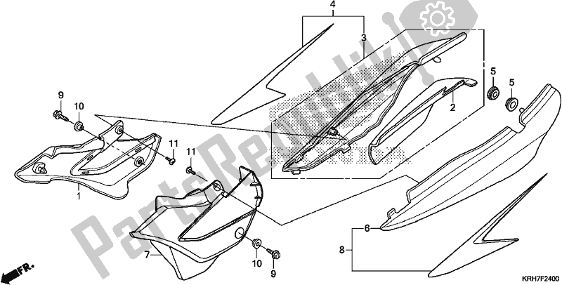 Tutte le parti per il Coperchio Laterale del Honda XR 150 LEK 2018