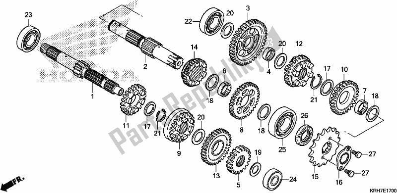 Tutte le parti per il Trasmissione del Honda XR 150 LEK 2018