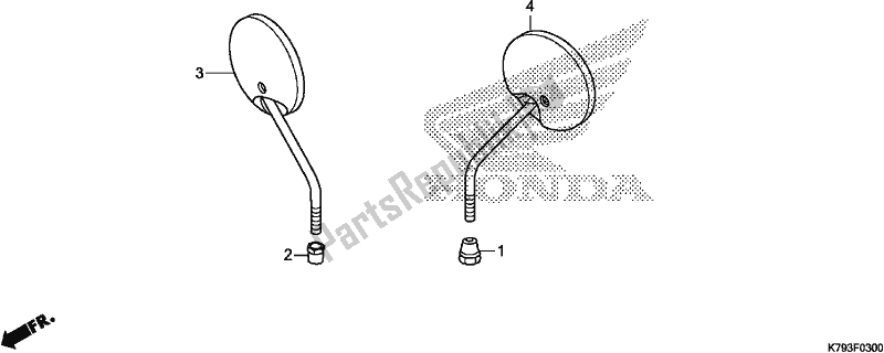 All parts for the Mirror of the Honda XR 190 CT 2017