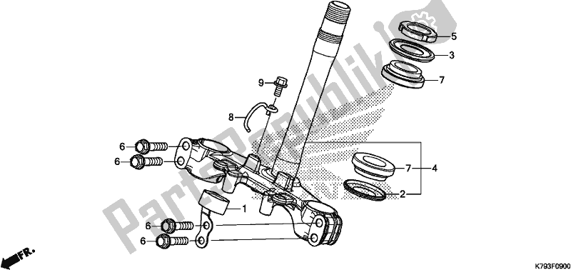 All parts for the Steering Stem of the Honda XR 190 CT 2017