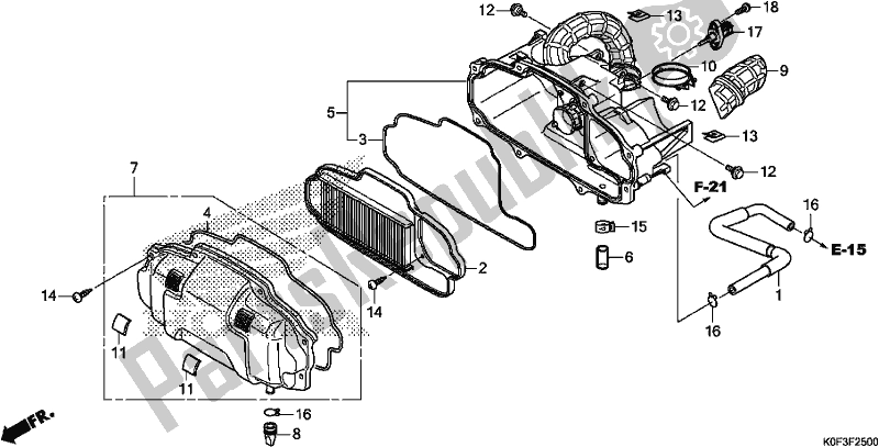 All parts for the Air Cleaner of the Honda Z 125 MA Monkey 2019