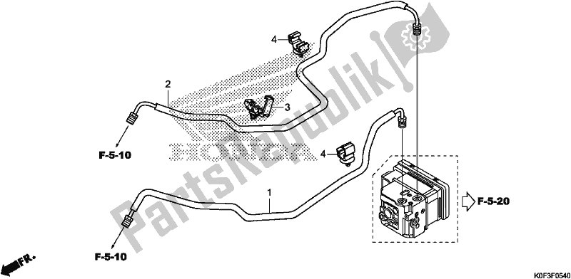 All parts for the Brake Pipe of the Honda Z 125 MA Monkey 2019