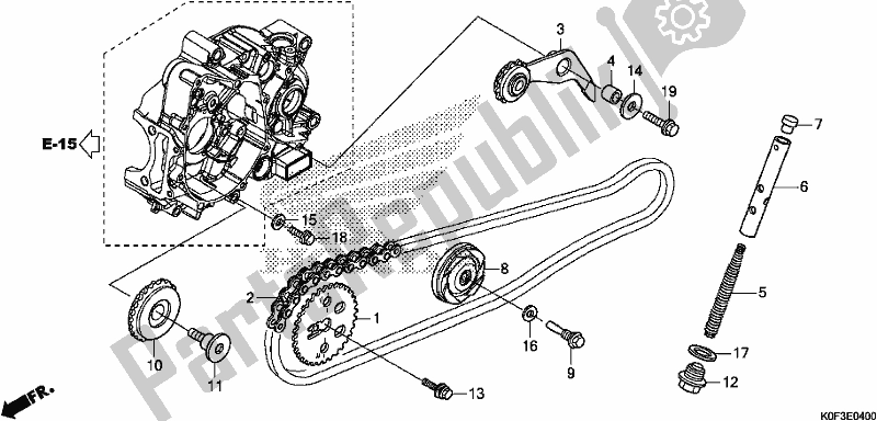 All parts for the Cam Chain/tensioner of the Honda Z 125 MA Monkey 2019